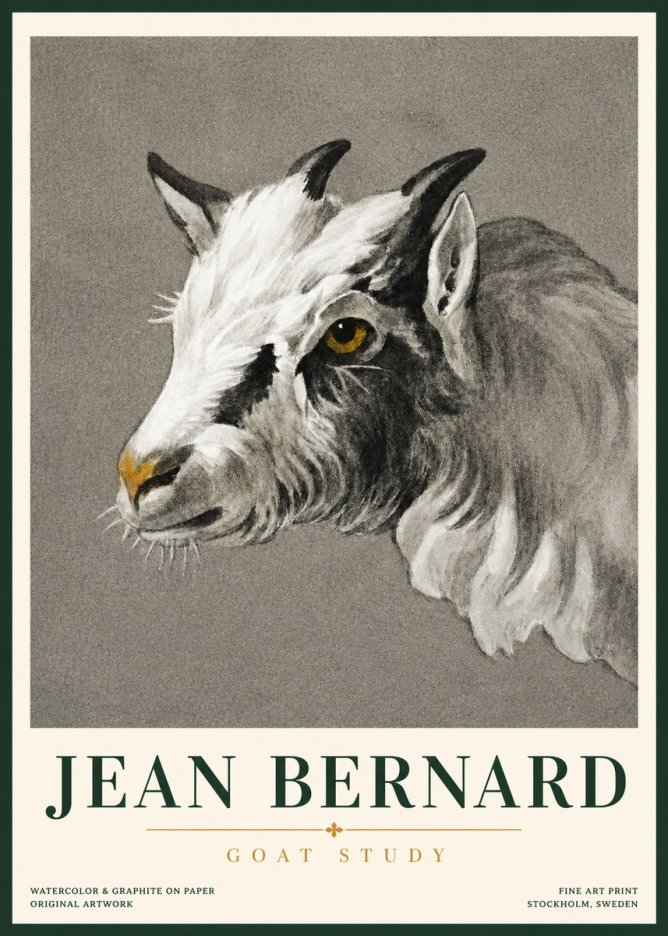 Jean Bernard Goat Study No3 - Poster