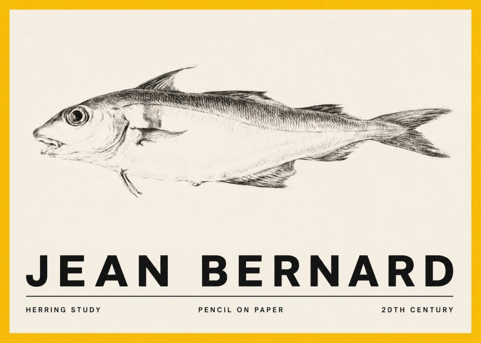 Jean Bernard Herring Study No5 - Poster