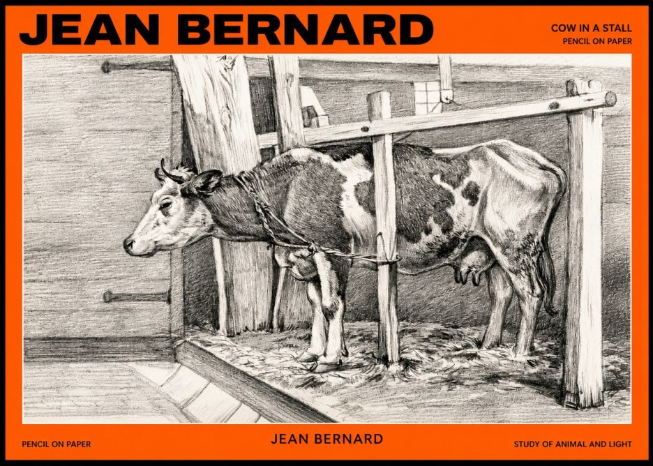 Jean Bernard Cow in a Stall No2 - Poster