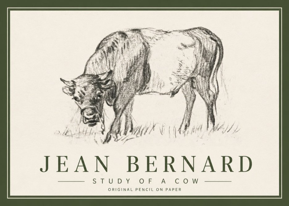 Jean Bernard Study of a Cow II No3 - Poster
