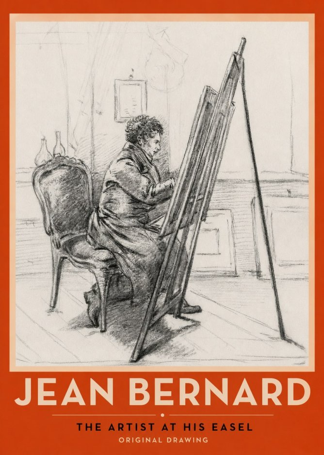 Jean Bernard The Artist at His Easel No2 - Poster