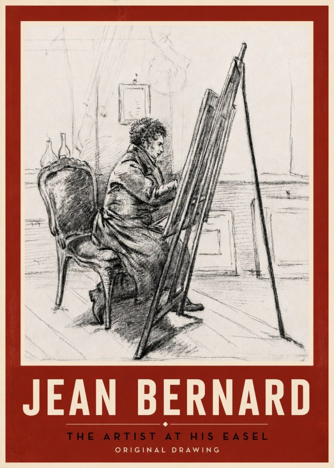 Jean Bernard The Artist at His Easel No5 - Poster