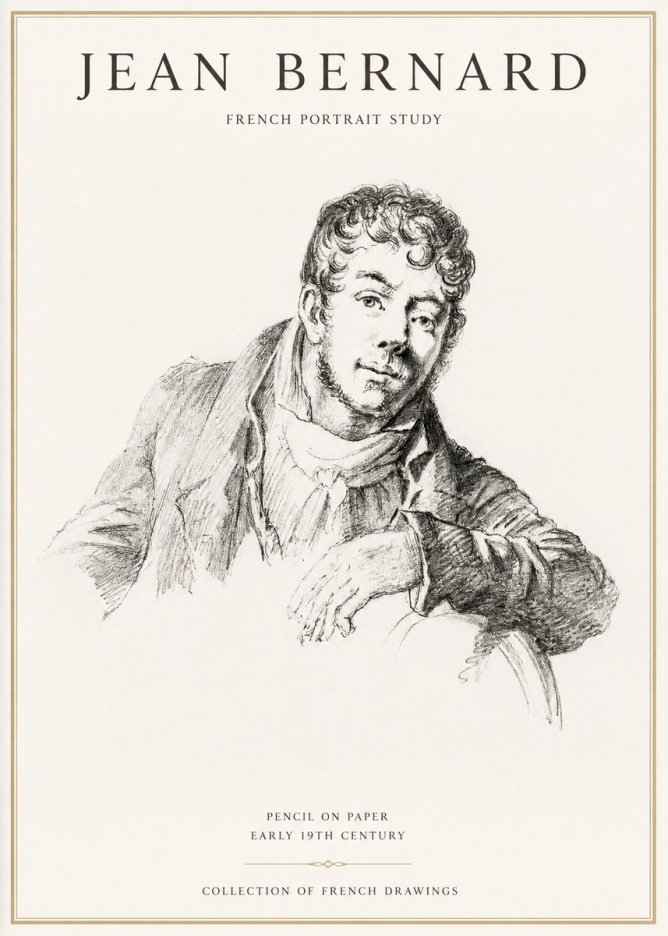 Jean Bernard French Portrait Study No1 - Poster