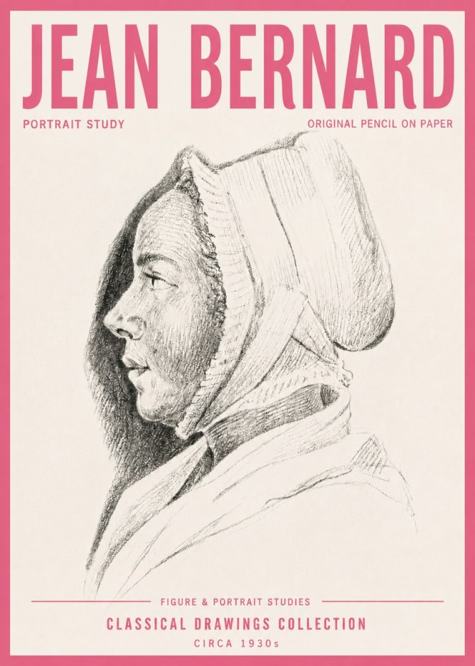 Jean Bernard Portrait Study VI No4 - Poster