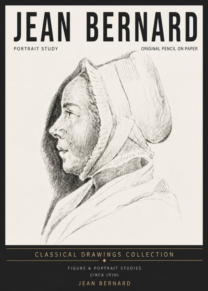 Jean Bernard Portrait Study VI No5 - Poster
