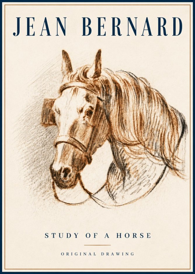 Jean Bernard Study of a Horse V No6 - Poster