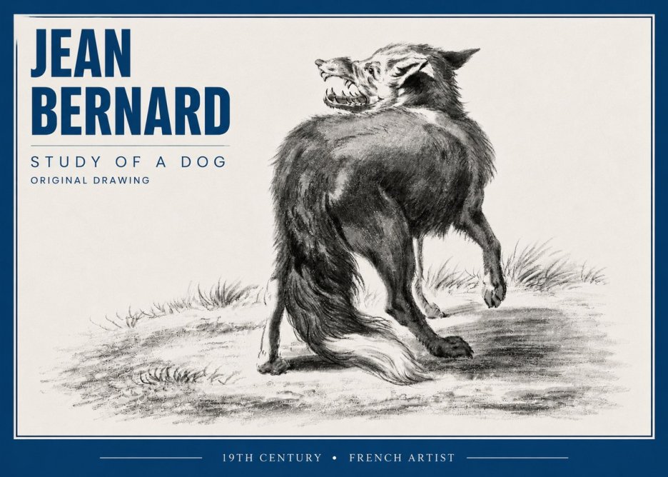 Jean Bernard Study of a Dog II No4 - Poster