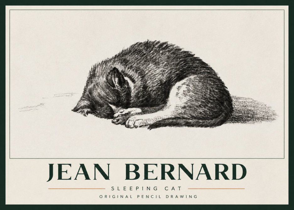 Jean Bernard Sleeping Cat III No3 - Poster