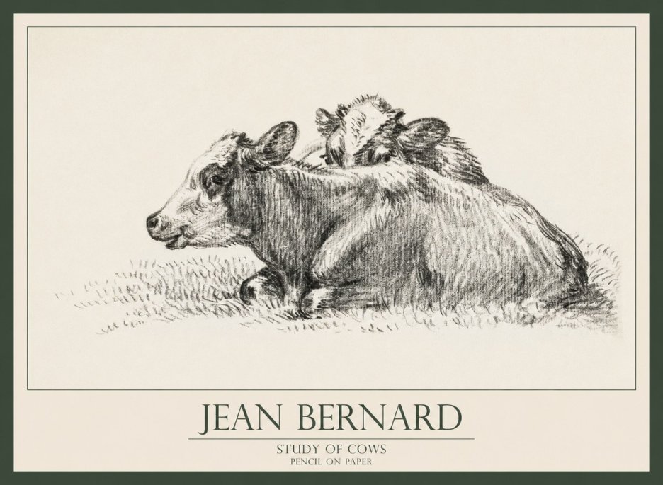 Jean Bernard Study of Cows No1 - Poster