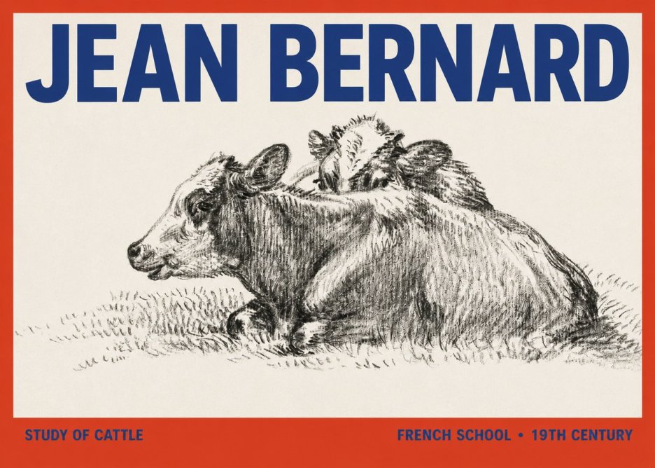 Jean Bernard Study of Cows No3 - Poster