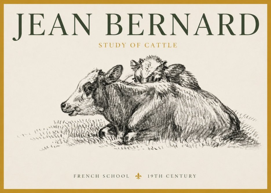 Jean Bernard Study of Cows No4 - Poster