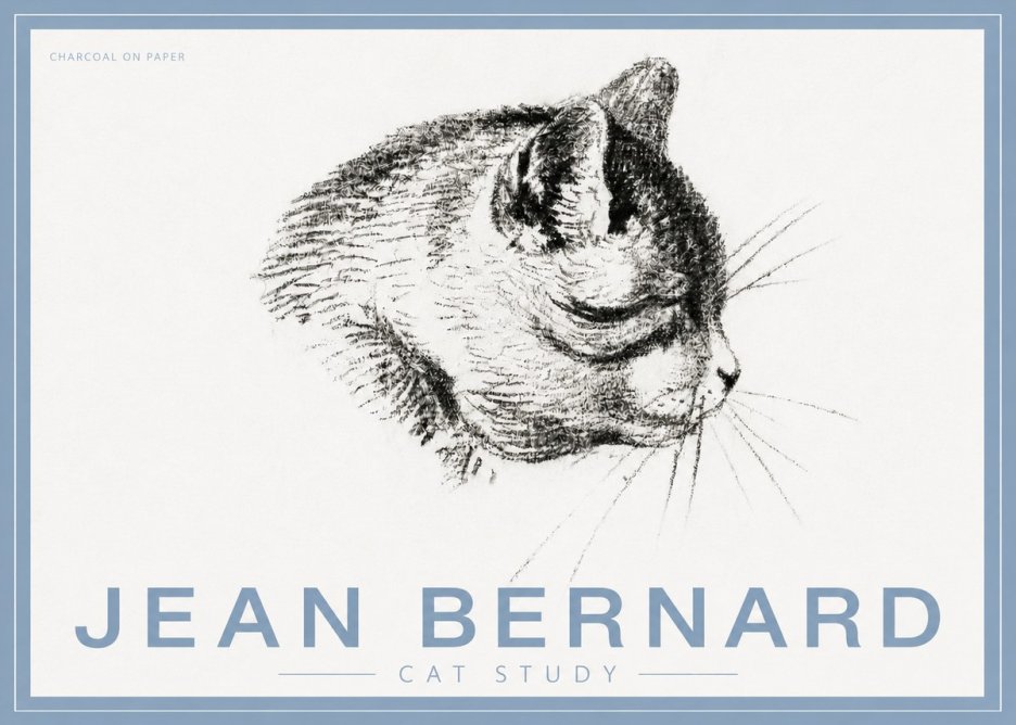 Jean Bernard Cat Study IV No5 - Poster