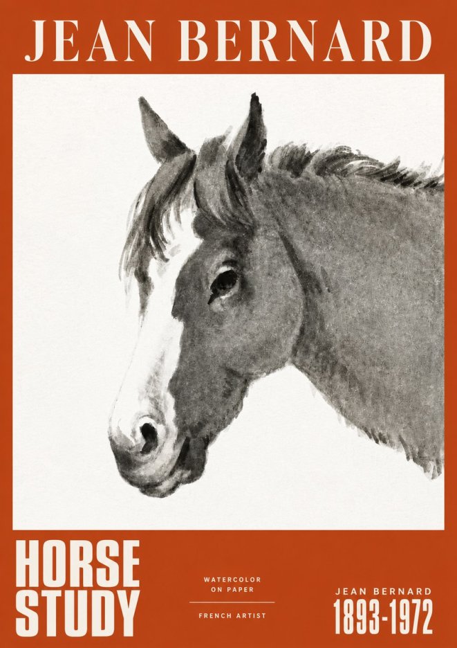 Jean Bernard Horse Study I No2 - Poster