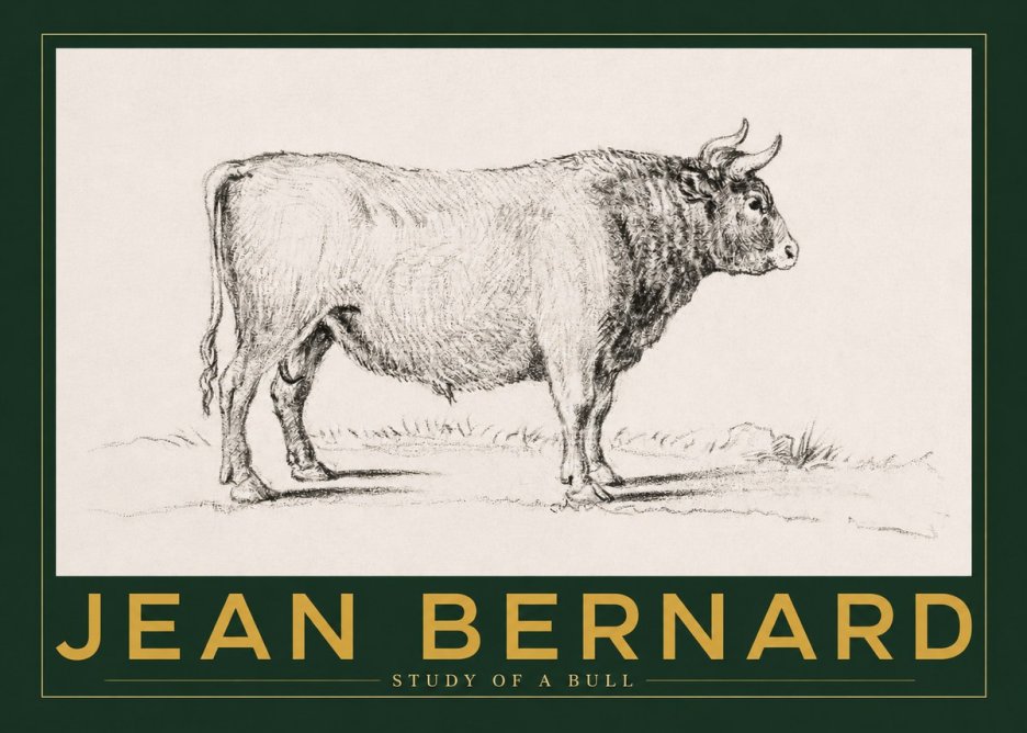 Jean Bernard Study of a Bull I No2 - Poster