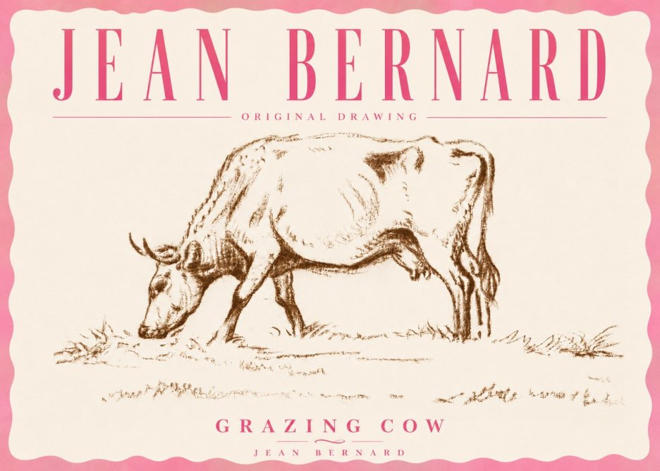 Jean Bernard Grazing Cow II No6 - Poster