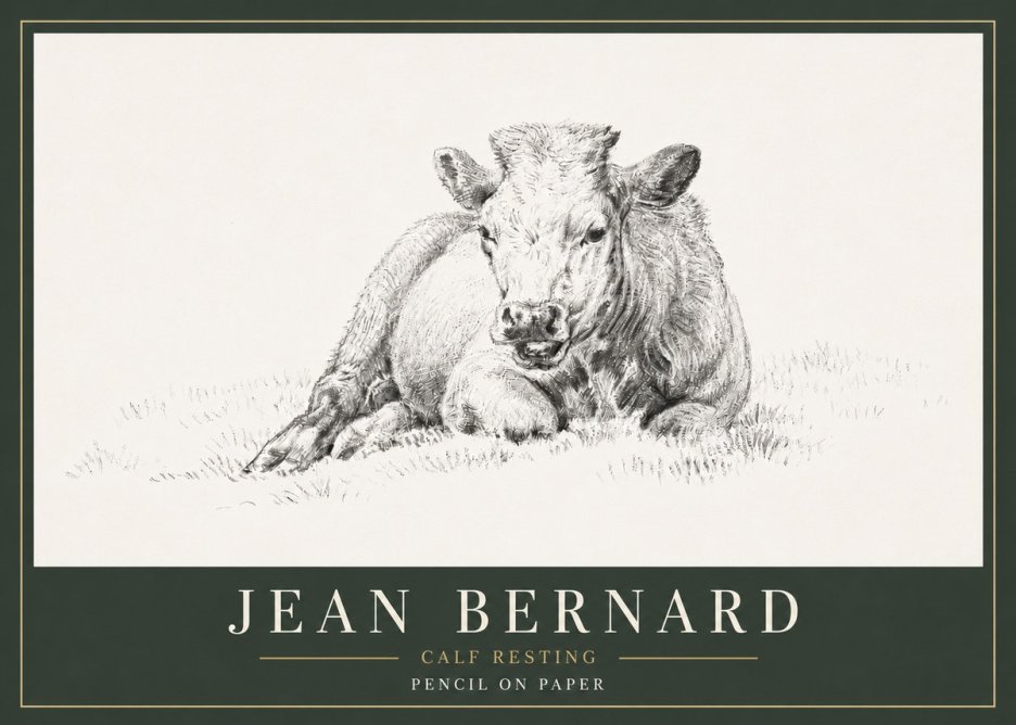 Jean Bernard Calf Resting No6 - Poster