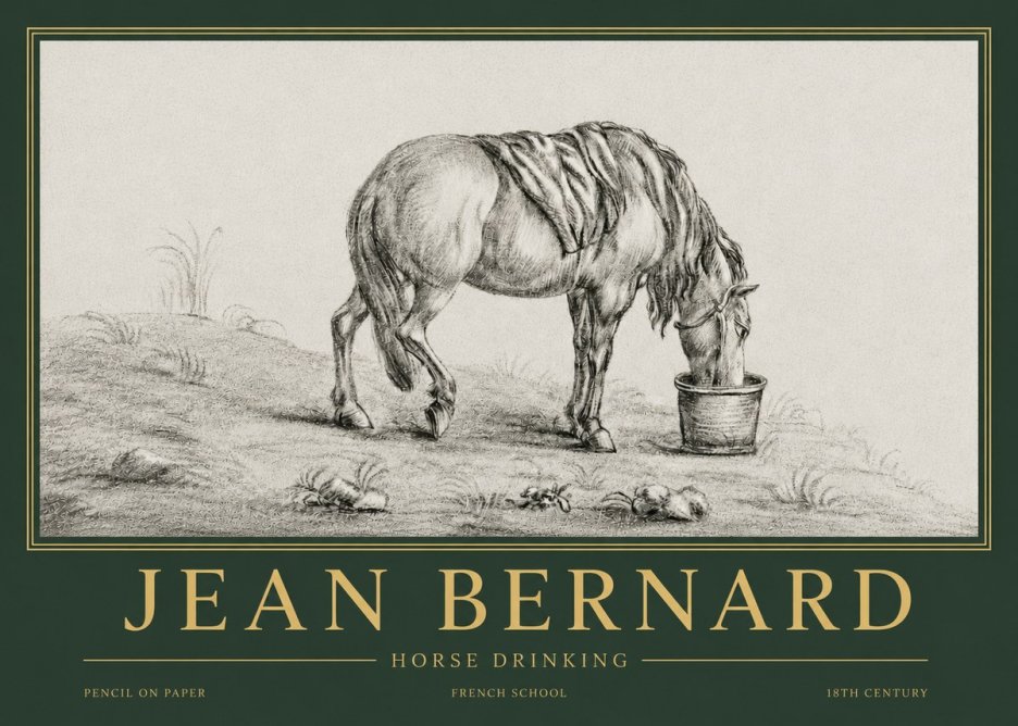 Jean Bernard Horse Drinking No4 - Poster