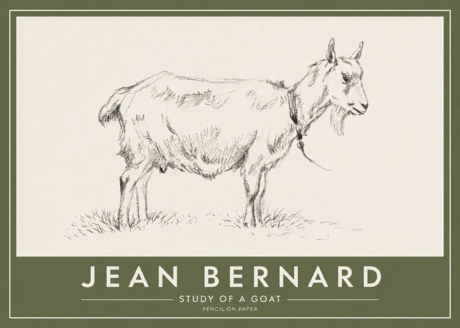 Jean Bernard Study of a Goat III No2 - Poster
