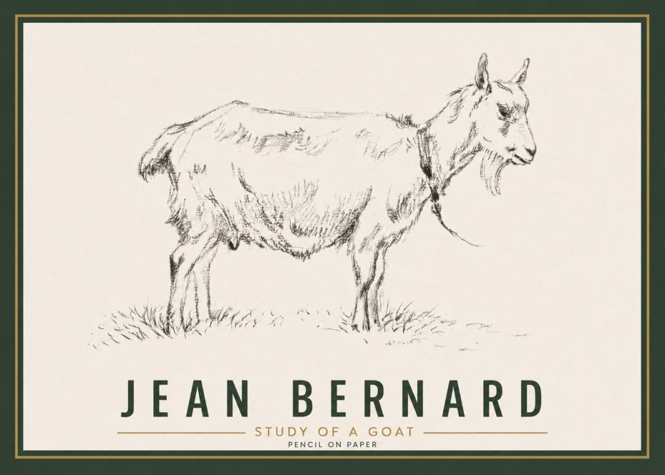 Jean Bernard Study of a Goat III No6 - Poster