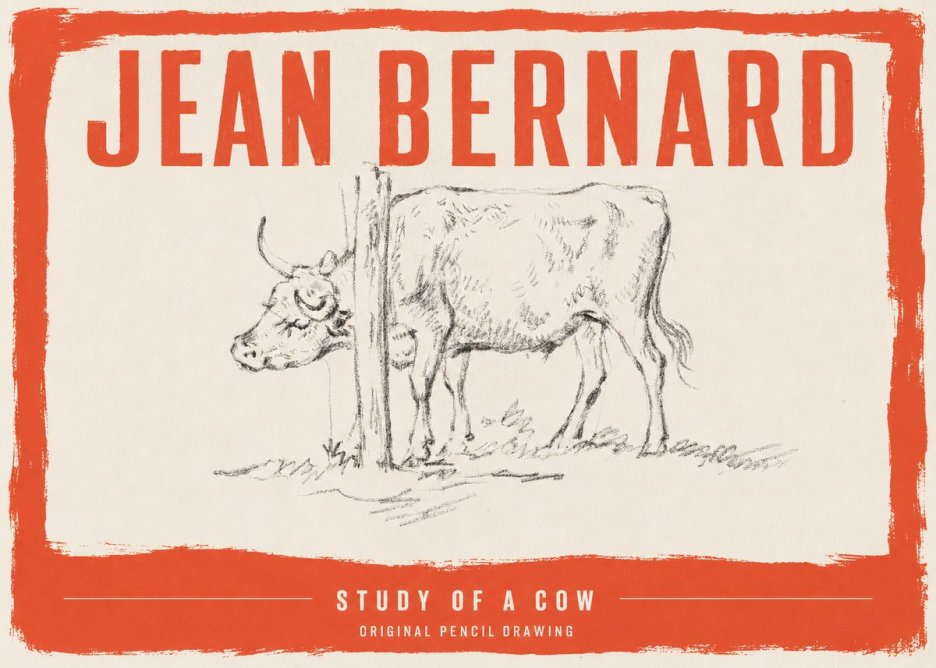 Jean Bernard Study of a Cow VII No3 - Poster