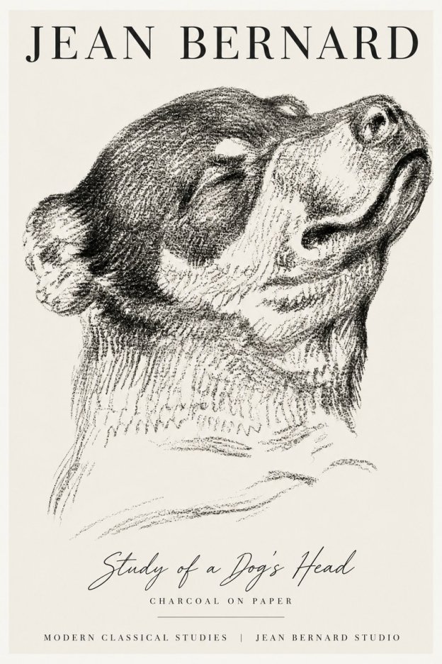 Jean Bernard Study of a Dog III No4 - Poster