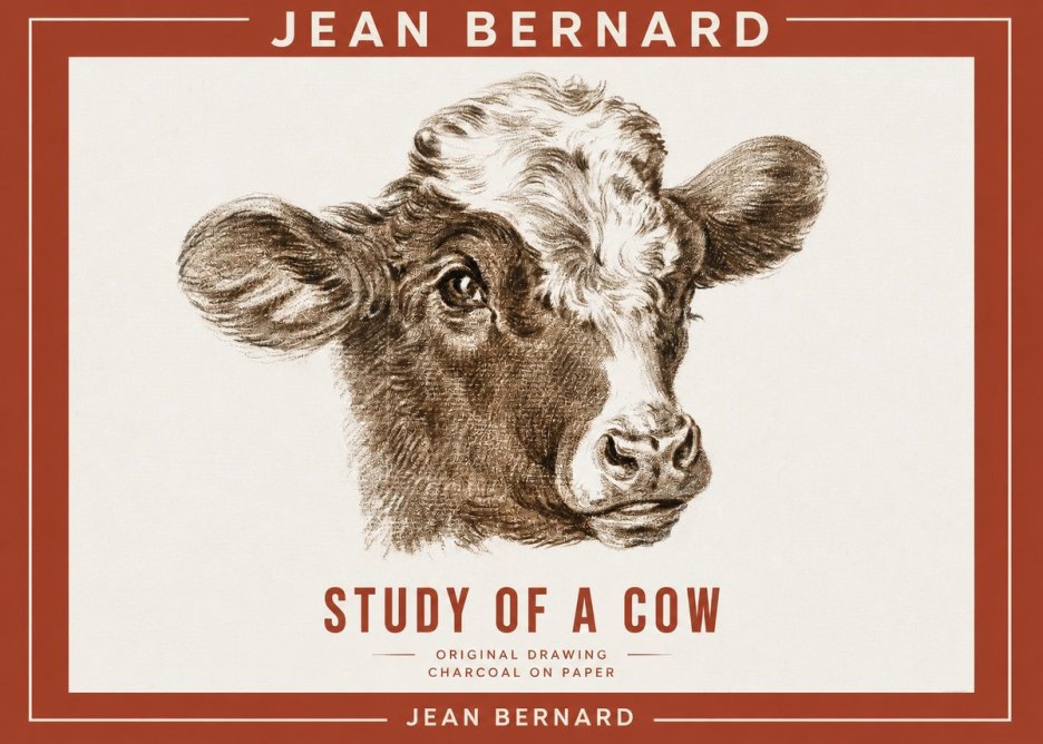 Jean Bernard Study of a Cow VIII No2 - Poster