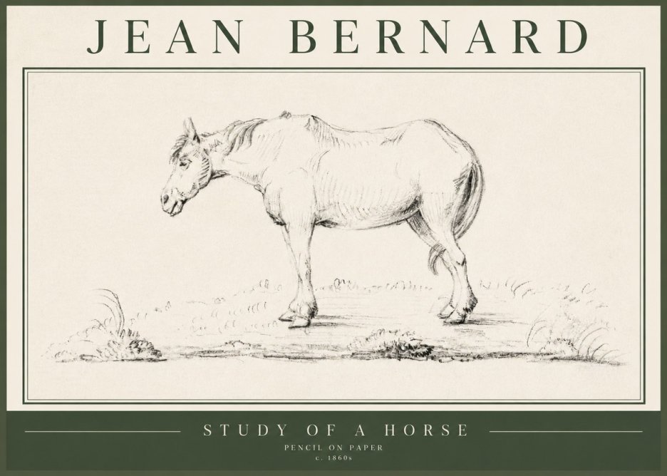 Jean Bernard Study of a Horse IX No5 - Poster