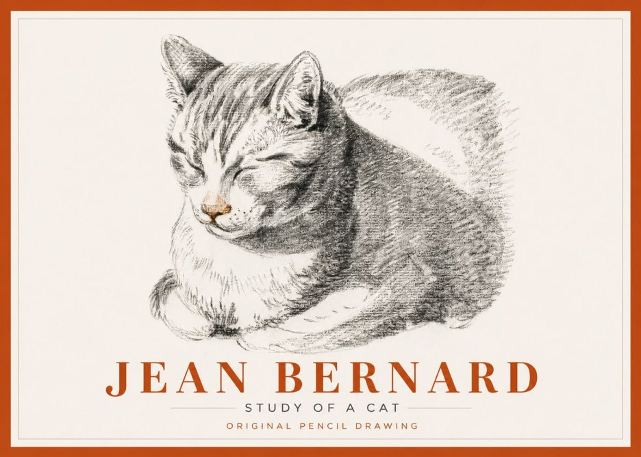 Jean Bernard Sleeping Cat VI No6 - Poster
