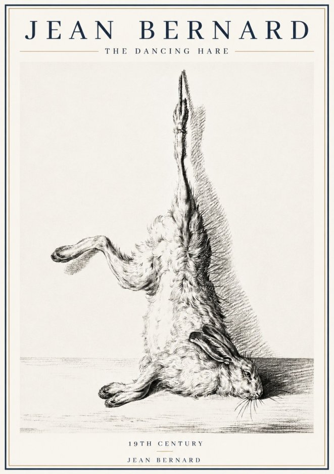 Jean Bernard The Dancing Hare No4 - Poster