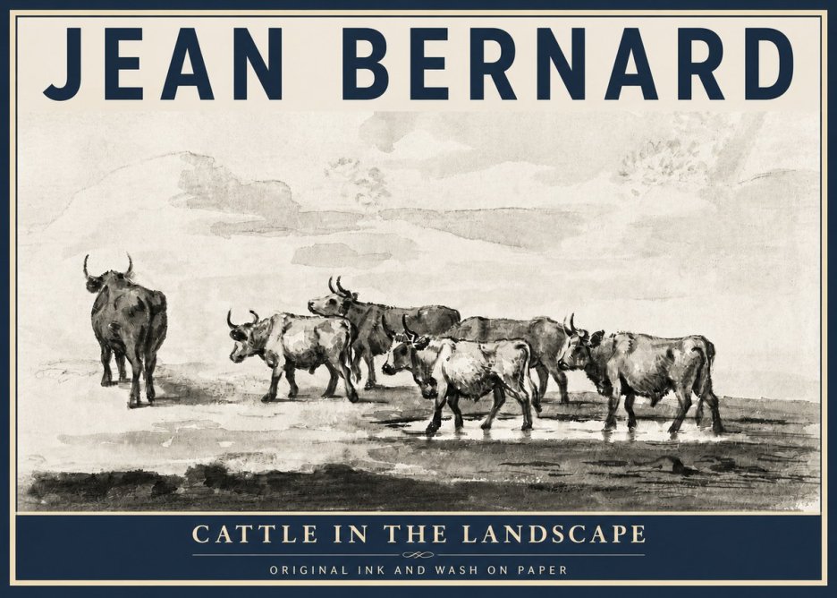 Jean Bernard Cattle in the Landscape No3 - Poster