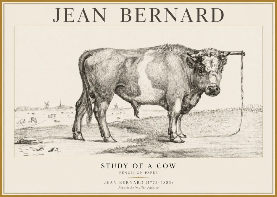 Jean Bernard Study of a Bull III No5 - Poster