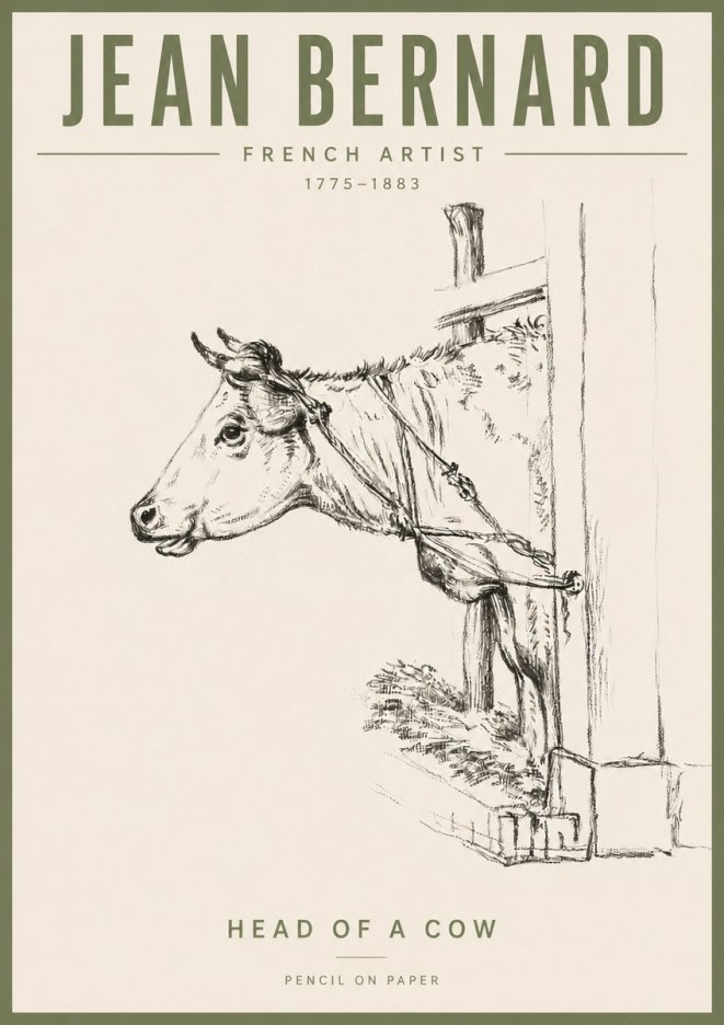 Jean Bernard Study of a Cow X No6 - Poster