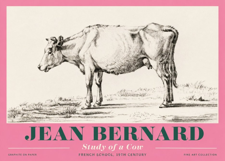 Jean Bernard Study of a Cow XI No4 - Poster