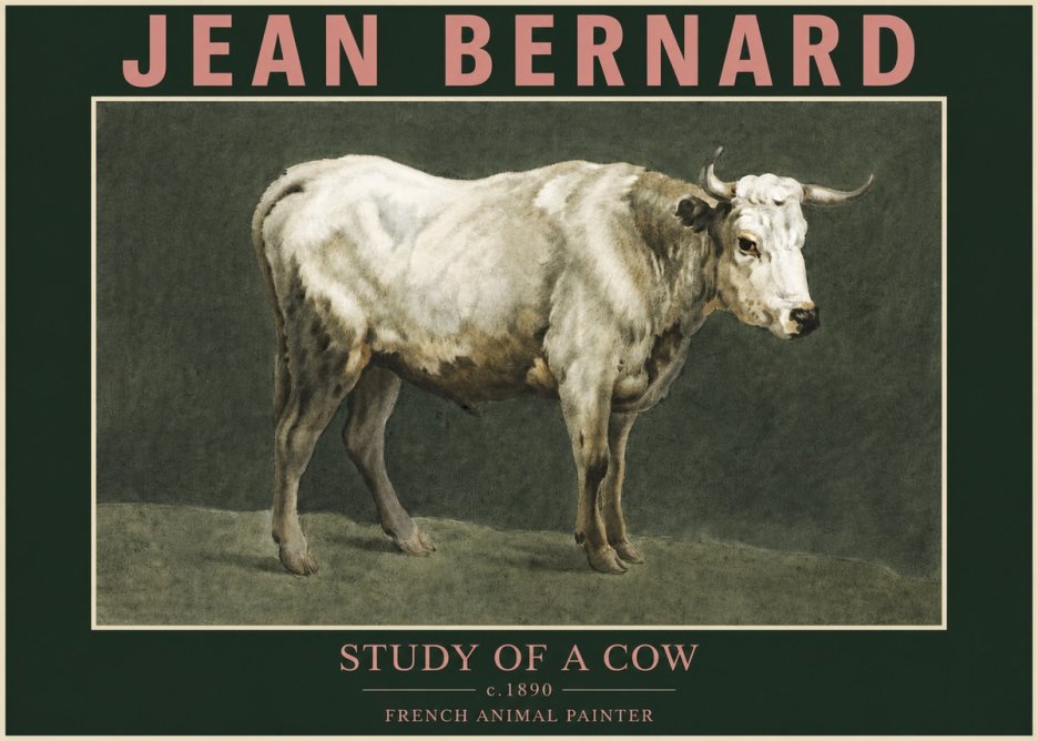 Jean Bernard Study of a Cow C. 1890 No3 - Poster
