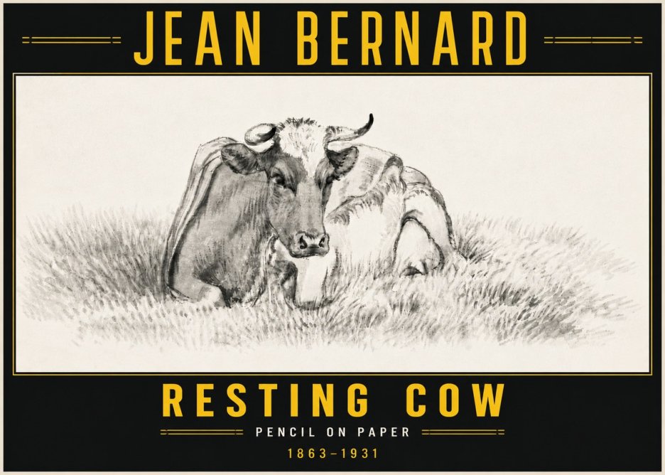 Jean Bernard Resting Cow IV No6 - Poster