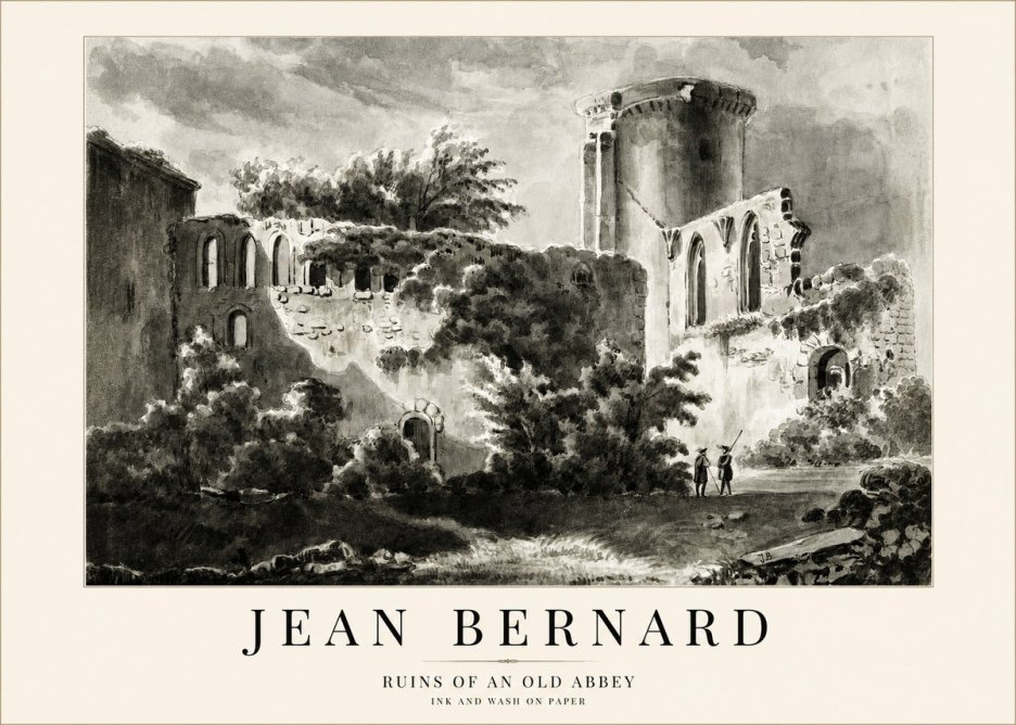 Jean Bernard Ruins of an Old Abbey No1 - Poster