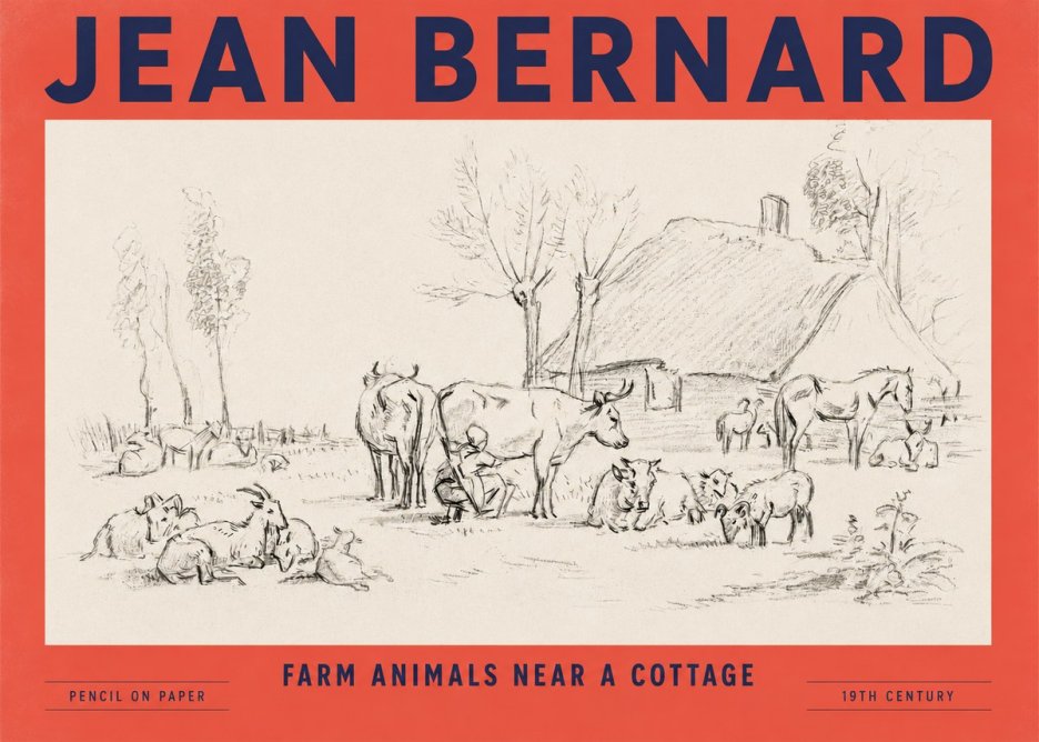 Jean Bernard Farmyard Scene No5 - Poster