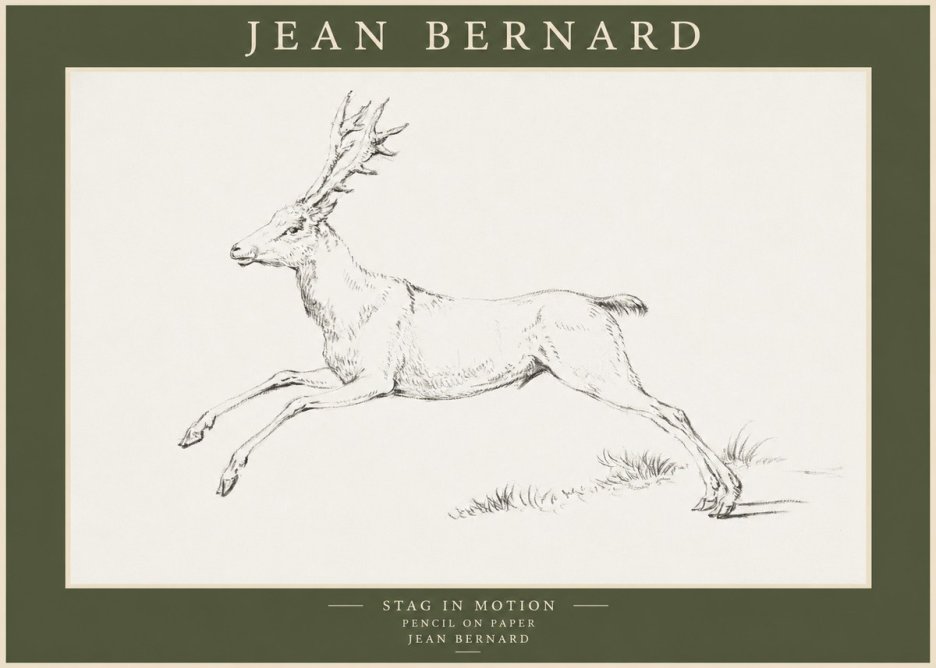 Jean Bernard Stag in Motion No1 - Poster