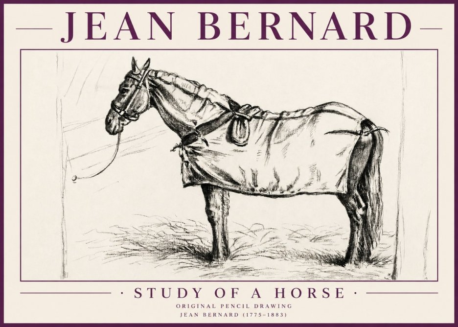 Jean Bernard Study of a Horse XI No4 - Poster