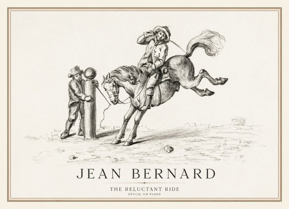 Jean Bernard A Study of the Bucking Horse No3 - Poster