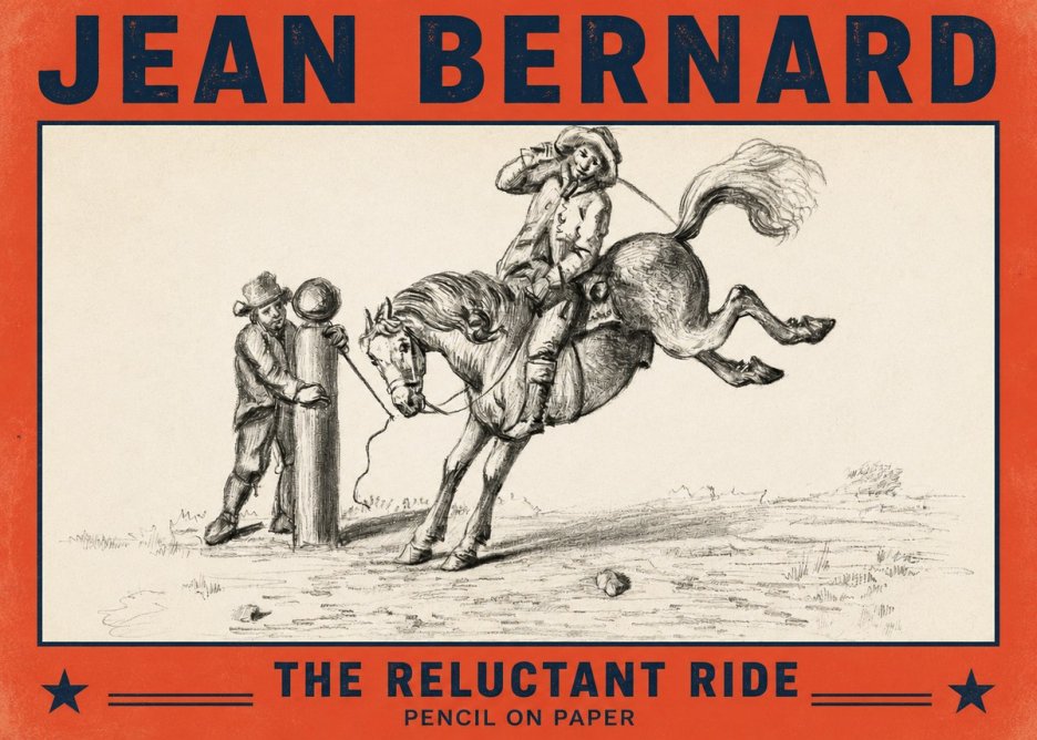 Jean Bernard A Study of the Bucking Horse No4 - Poster
