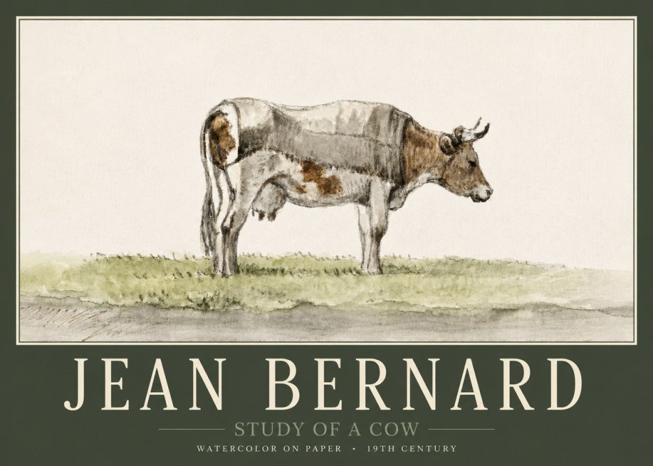 Jean Bernard Study of a Cow XIV No3 - Poster