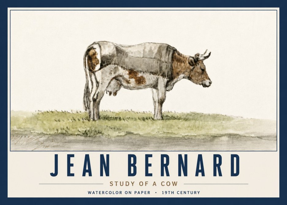 Jean Bernard Study of a Cow XIV No6 - Poster
