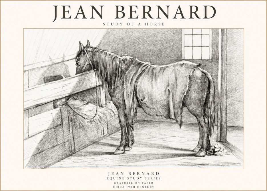 Jean Bernard Study of a Horse XIII No1 - Poster