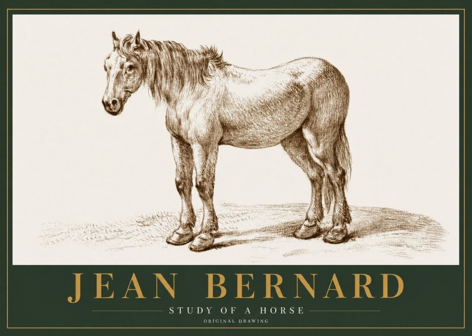 Jean Bernard Study of a Horse XIV No2 - Poster