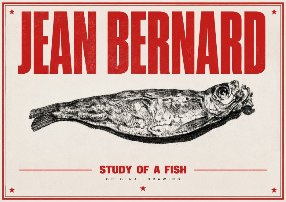 Jean Bernard Study of a Fish V No3 - Poster