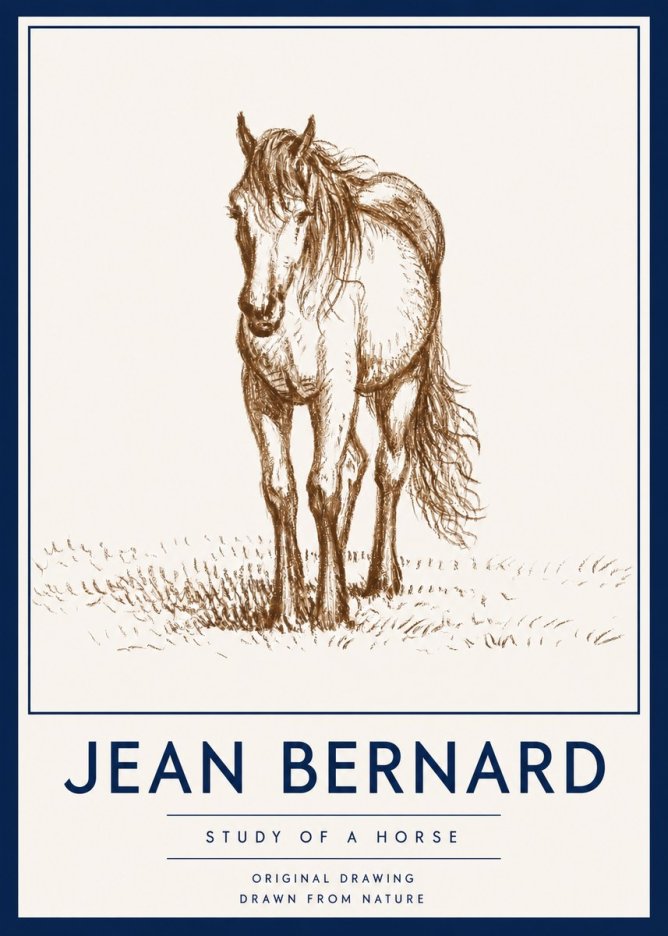 Jean Bernard Study of a Horse XV No4 - Poster