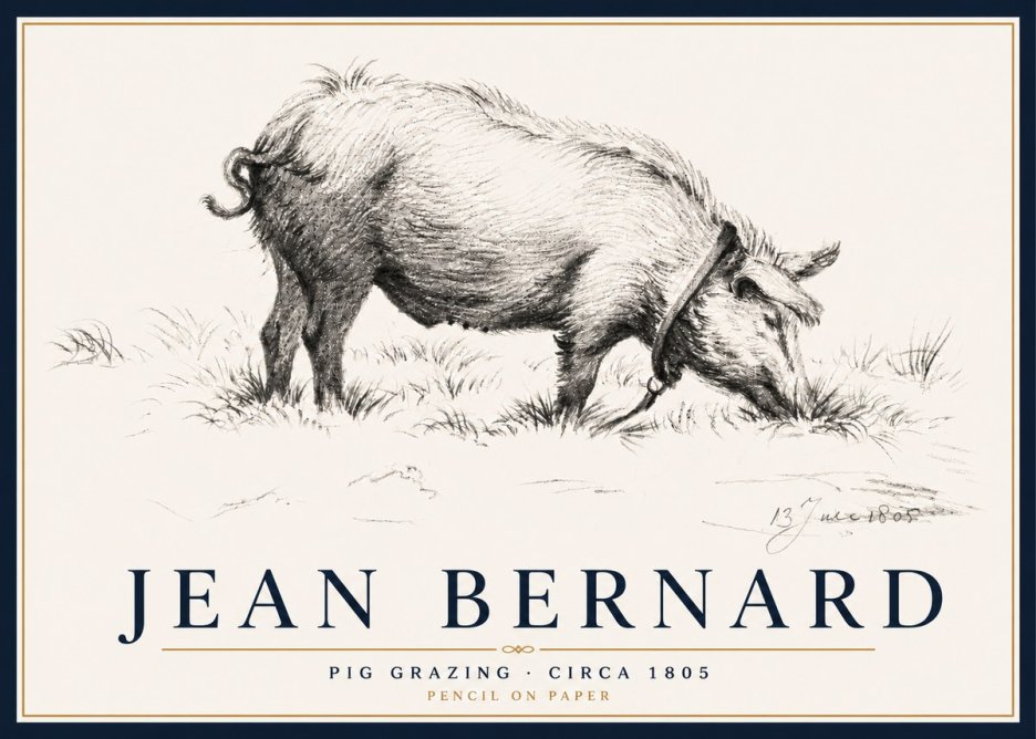 Jean Bernard Pig Grazing No5 - Poster
