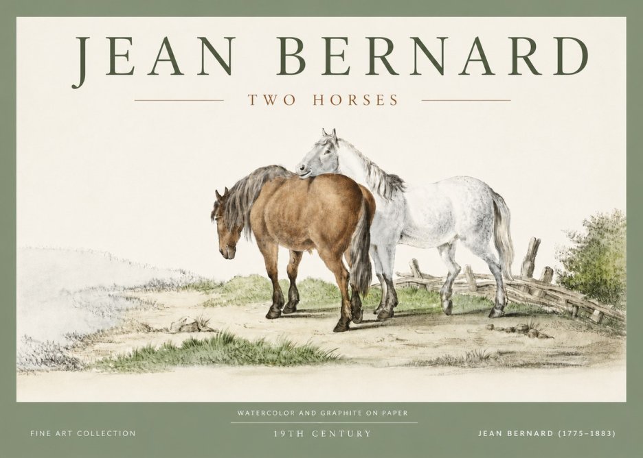 Jean Bernard Two Horses II No4 - Poster