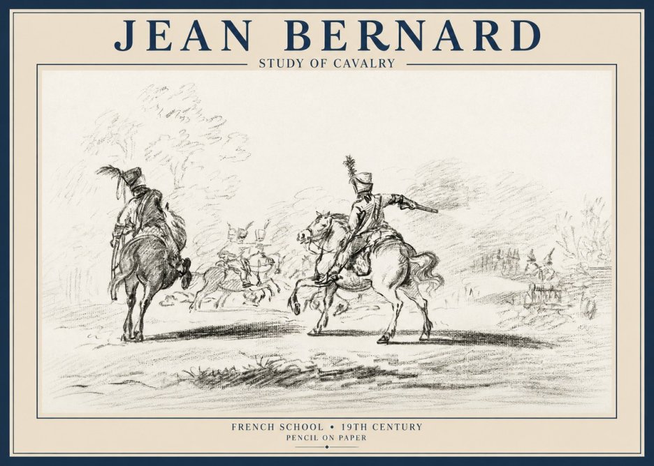 Jean Bernard Study of Cavalry No1 - Poster